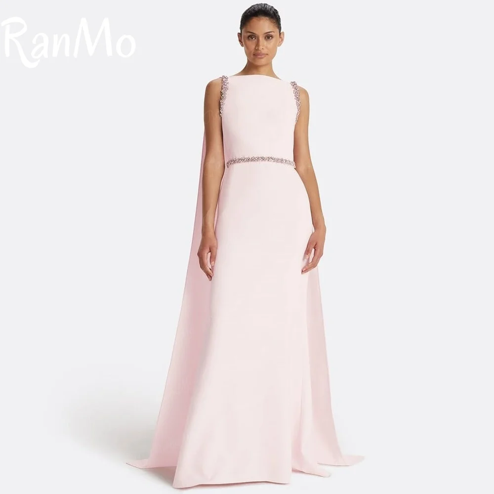 Ranmo Elegant Sleeveless Evening Dress O-Neck Cocktail Party Dresses فساتين سهرة فساتين للمناسبات الخاصة Saudi Arabia Customsied