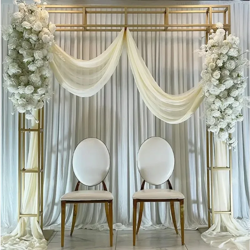 

Персонализированная блестящая позолоченная железная рамка с квадратным экраном, свадебная фоновая рамка, декоративная подставка для цветов, принадлежности для сцены для мероприятий