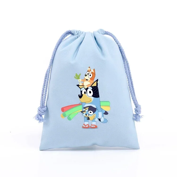 Blueys Drawstring Bag Children Cartoon Bingoes Storage Bags Cute Anime Figure Drawstring Pouch Torba na prezent urodzinowy o dużej pojemności