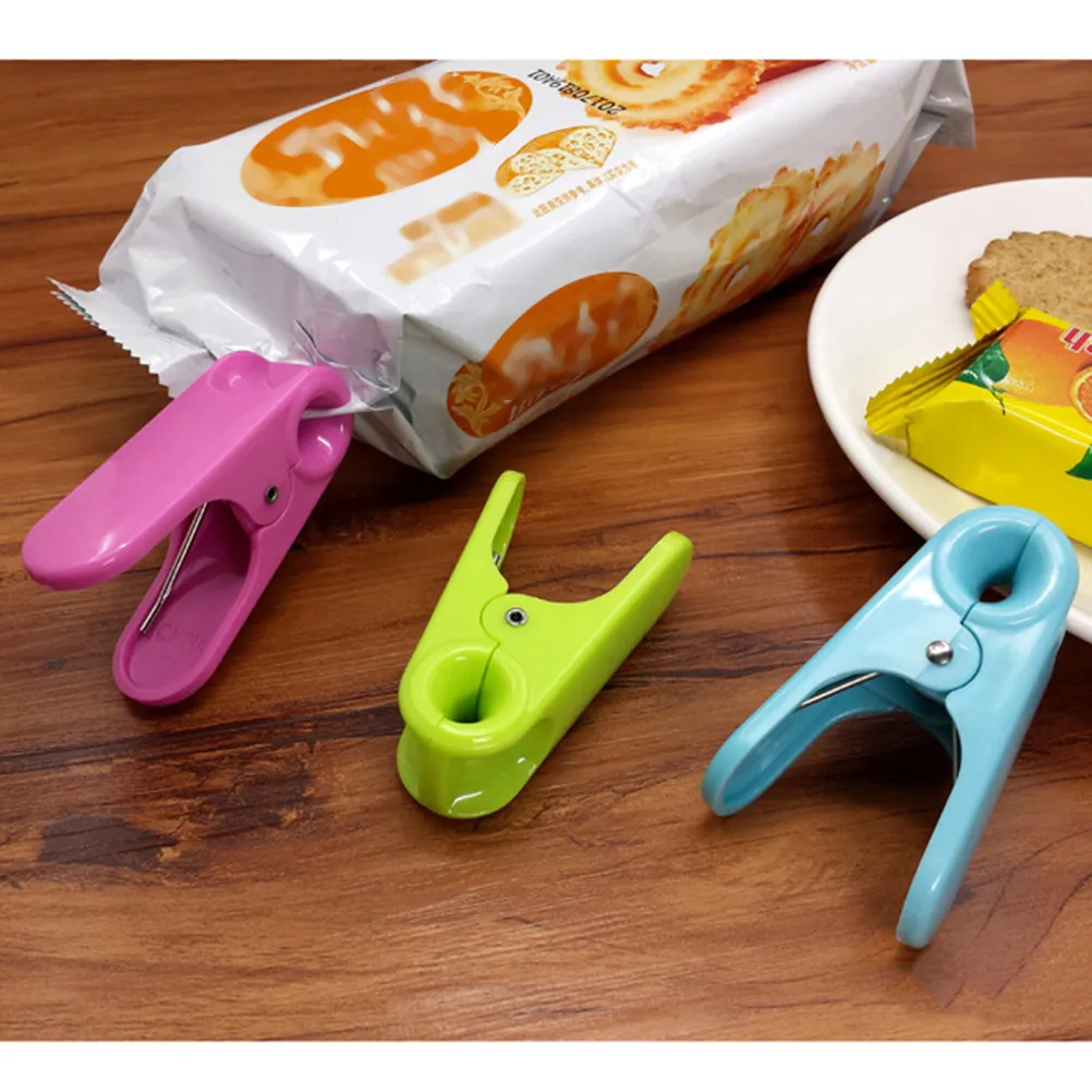 10Pcs Plastic Food Sealing Clips Snack Bag Clips ABS Reusable Clamps Keep Food Secure Home Office Kitchen Light