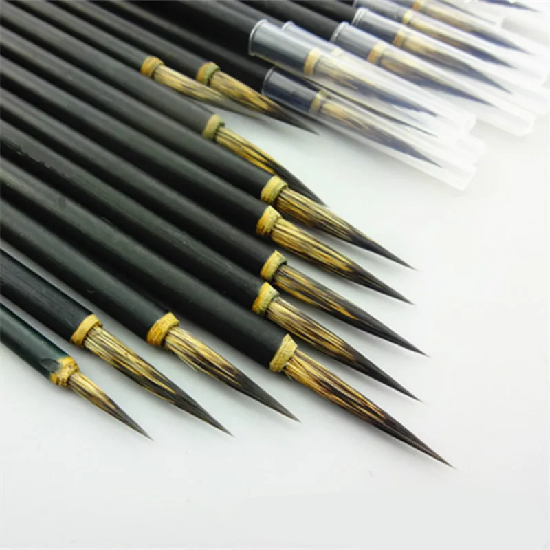 Meticulous Painting Brush Mouse Whisker Weasel Calligraphy Brush Hook Line Fine Calligraphy Writing Chinese Painting Brush Pen