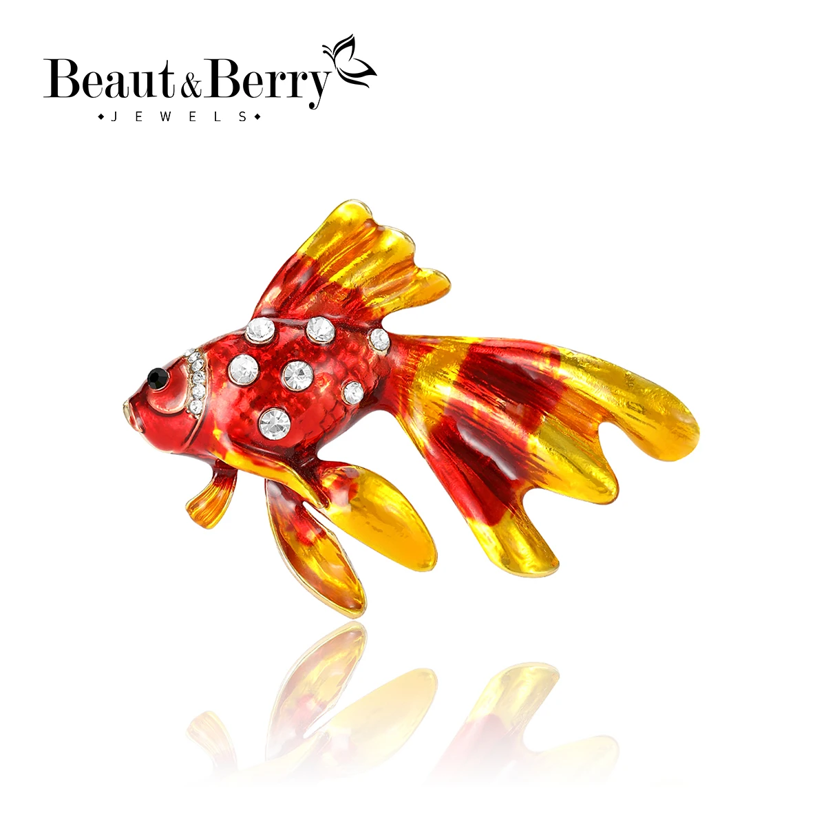 Trendy Enamel Goldfish Brooches for Women Unisex Fish Animal Pins 2-color Available Casual Party Accessories Gifts