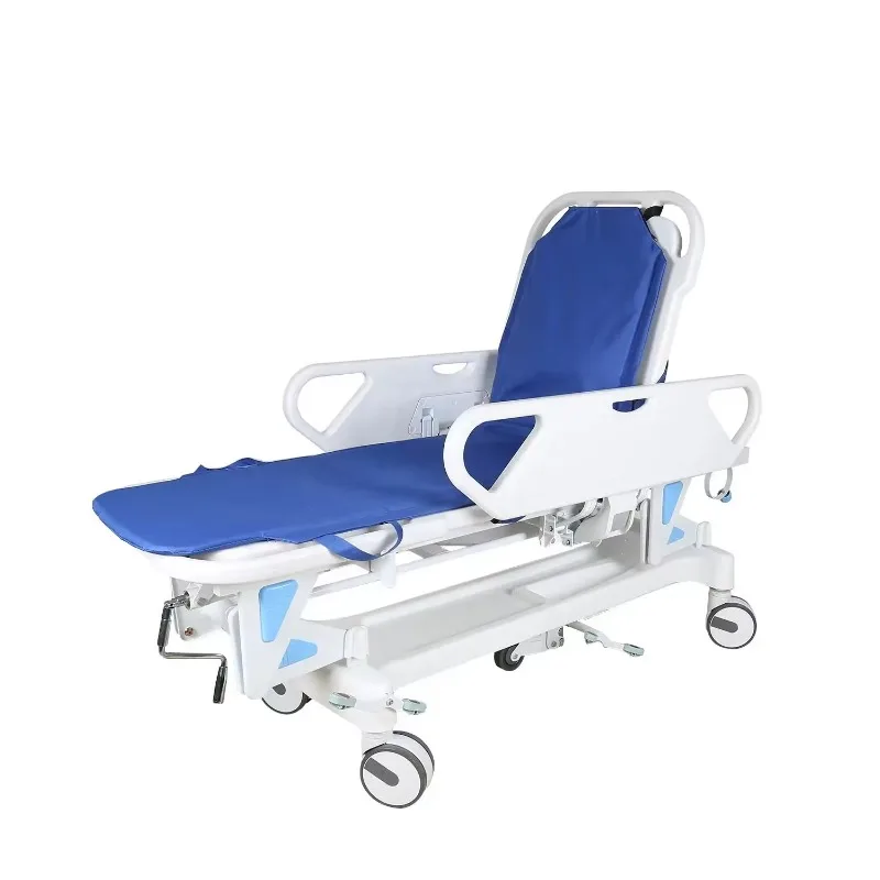 Foldable Clinic Hospital Emergency Ambulance Patient Transport Stretcher Trolley Medical Transfer Trolley