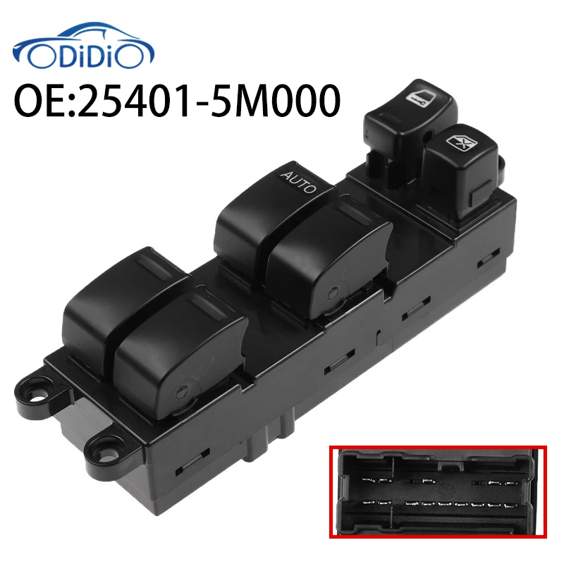 ODiDiO 25401-5M000 254015M000 Power Window Master Control Switch for Nissan Sentra 2000 2001 2002 2003 2004 2005 2006