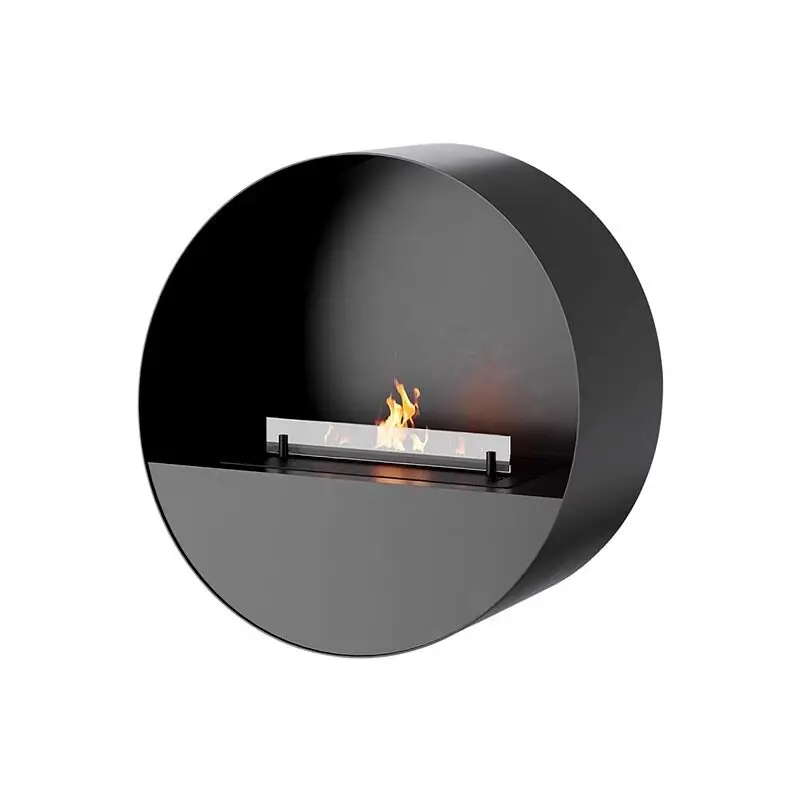 Art hanging round wall-mounted smokeless real fire alcohol heating fireplace hotel villa living room interior decoration - view 5
