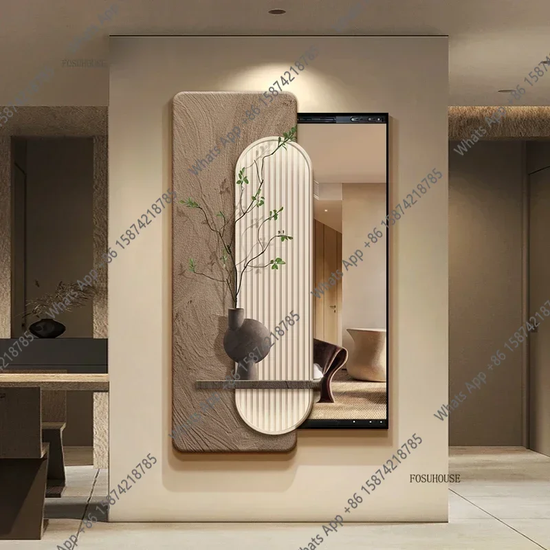 68 Modern Chinese Push and Pull Full-length Mirror Porch Decoration Painting Can Close The Shielding Mirrors Hidden Invisible