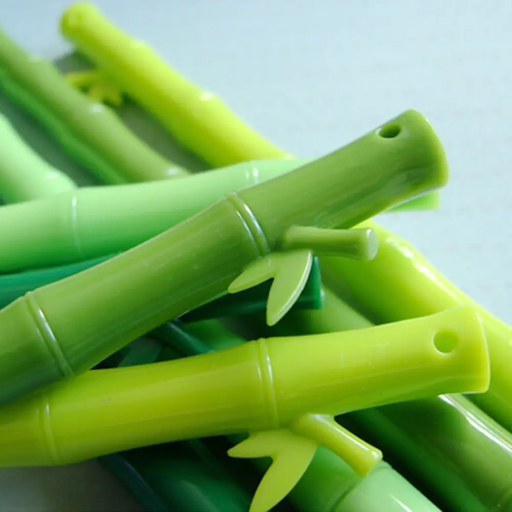 2pcs Ballpoint Pens Lifelike Bamboo Shaped Cute Writing Pen Stationery School