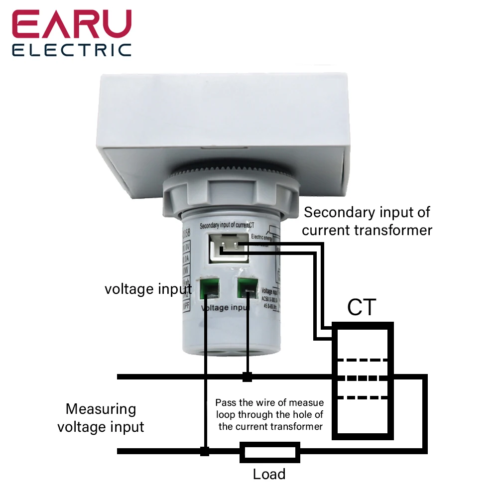 6w1 AC 50-300V 50/60Hz kwadratowy woltomierz amperomierz amperomierz napięcie prądu Hertz częstotliwość licznik energii KWH sygnał Monitor zasilania