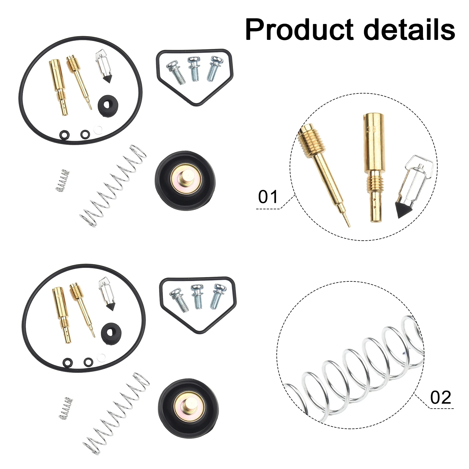 

Carburetor Rebuild Kit for Kawasaki Vulcan VN1500 A B C L 1988-1999 - Includes Gasket & Repair Parts for 18-9347 Carburetor