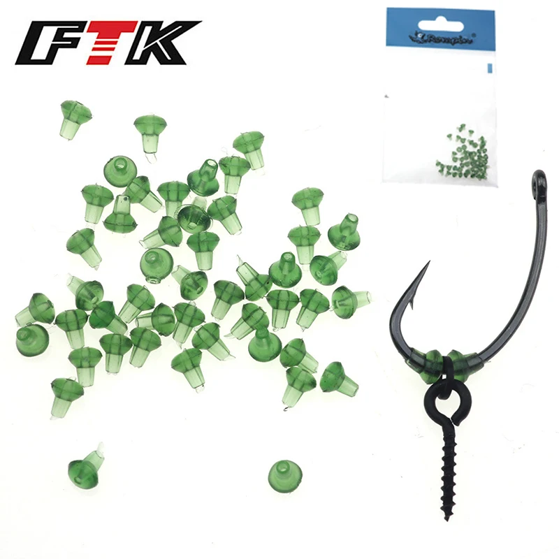 

FTK 100Pcs Carp Fishing Accessories Hair Rig Carp Hook Stopper For Bait Screw Swivel Stop Bead Carp Coarse Terminal Tackle