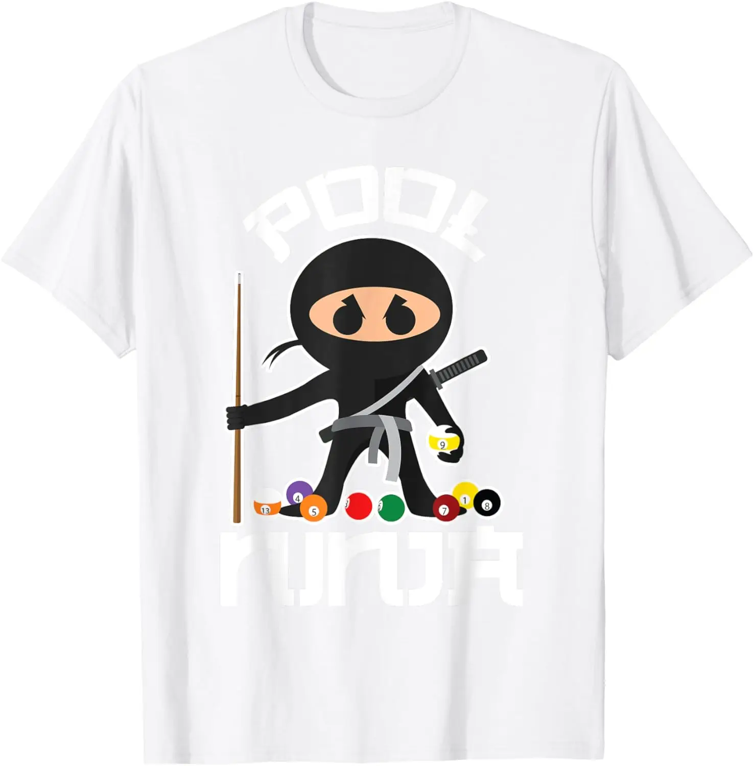 Pool Ninja Shirt | Cute Pocket Billiards Lover T-shirt Gift T-Shirt Print on Demand Mens Clothing Graphic T Shirts Camiseta