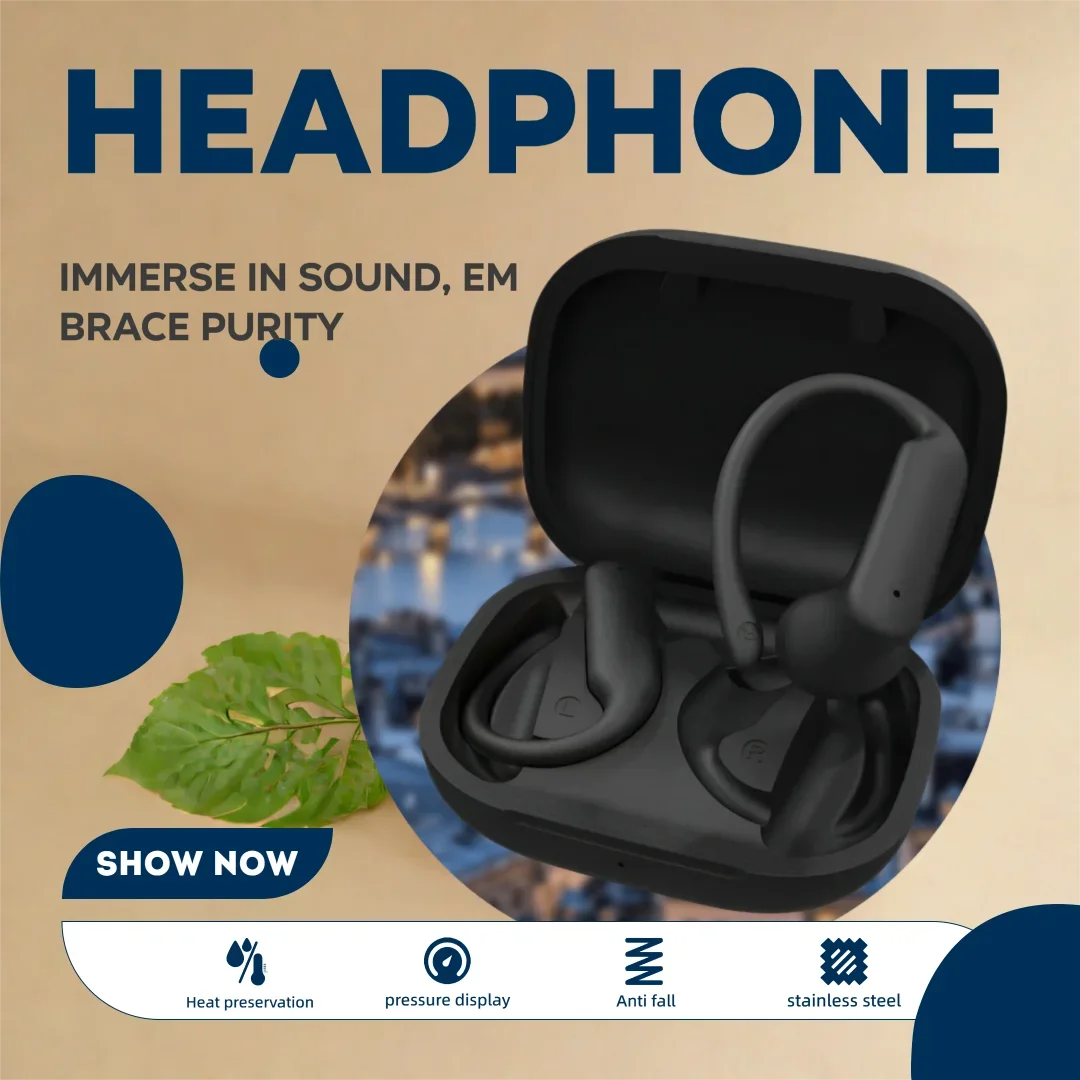 

QINO K8 Sports Headphones Waterproof Wireless Earphone Bluetooth Hifi Stylish Minimalist Travel-friendly Crisp Treble Quick