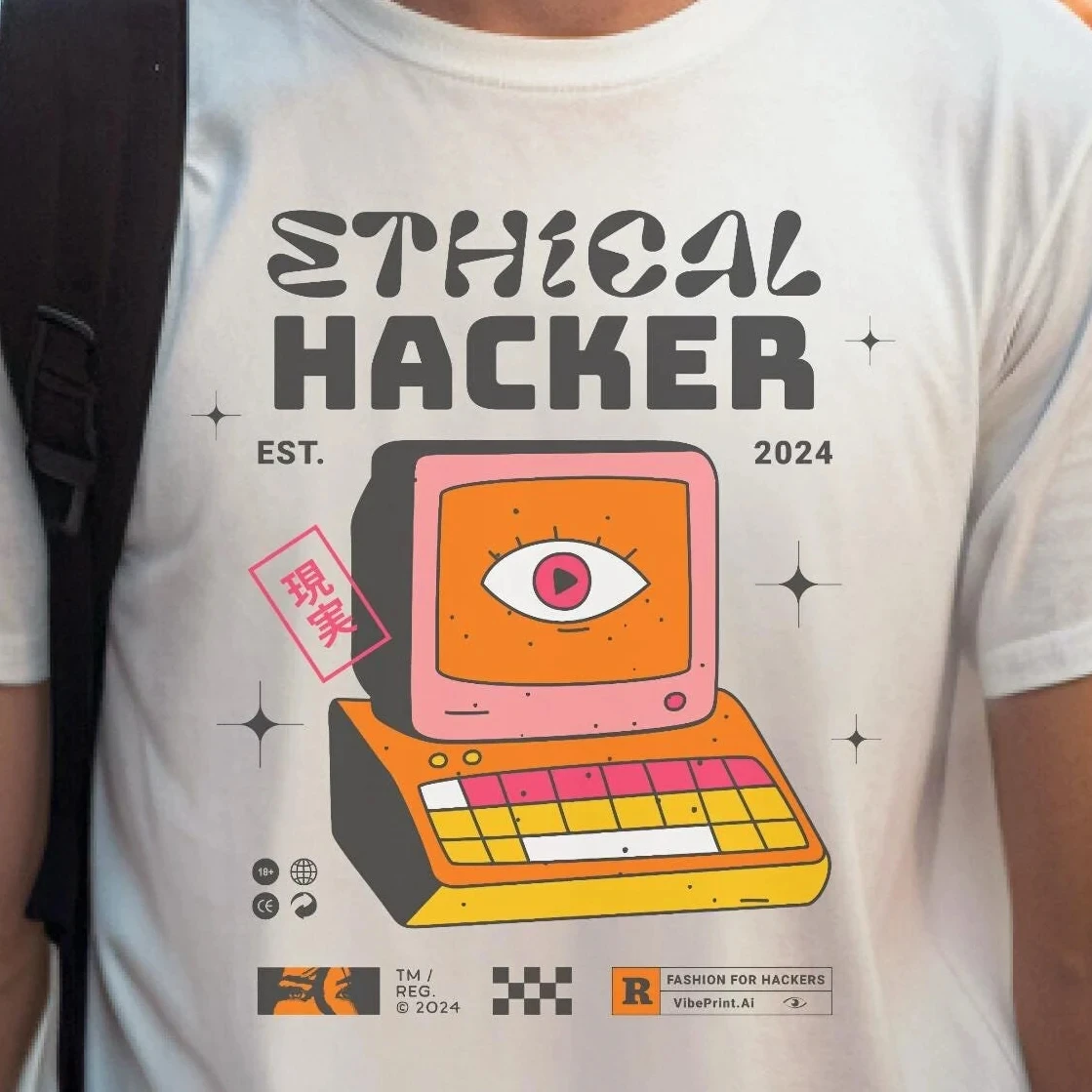 تي شيرت برسومات Ethical Hacker T Cool Cybersecurity للقرصان الأخلاقيين وعشاق التكنولوجيا، تصميم فريد من نوعه لمحترفين تكنولوجيا المعلومات