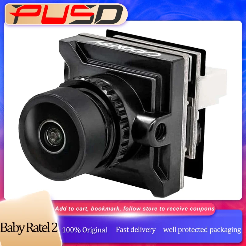 CADDX Cámara FPV Baby Ratel 2 Nano Starlight 1200TVL 165 °   NTSC/PAL de baja latencia FOV ancha para piezas de bricolaje de drones de carreras de estilo libre RC