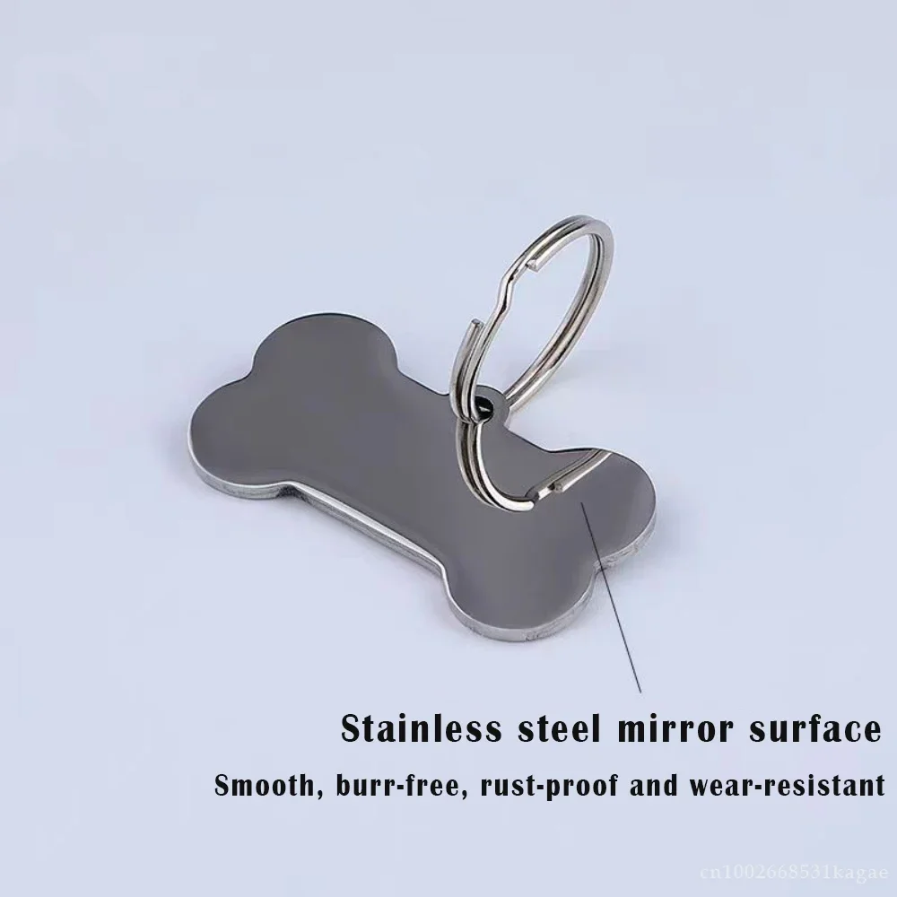 Customized Pet Nameplate Free Engraving Name ID Tag for Dog Cat Collar Necklace Personalized Puppy Anti-lost Nametag Bone Shape