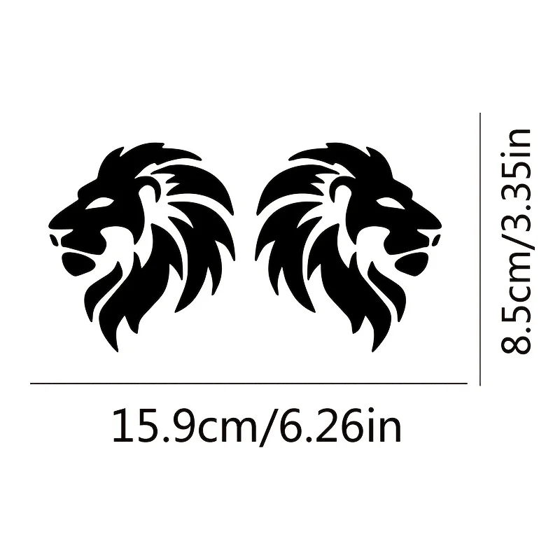 2PCS Multi Color Lion Head Waterproof Vinyl Stickers White Black Blue Red Yellow Decals For Car Bike Exterior Decor Accessories