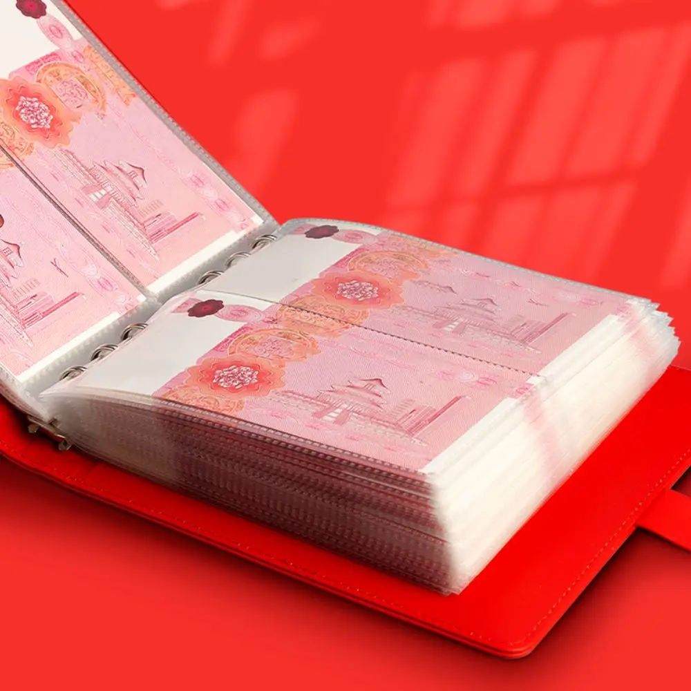 50Sheets Saving Money Binder Loose-leaf Portable Colorful Shine Budget Binder Cash Envelopes Refillable Planner Organizer