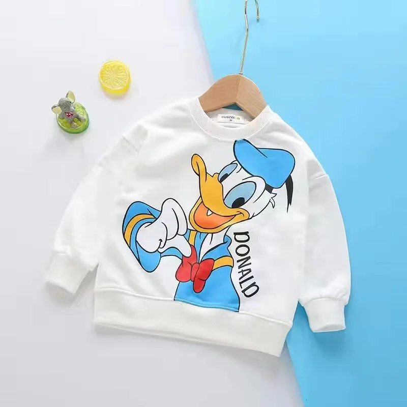 Cartoon Bear Winnie the Pooh Donald Print Baby Boy Girl Casual Sweatshirt Kid Long Sleeve T Shirt Children Clothes Pajama Tops