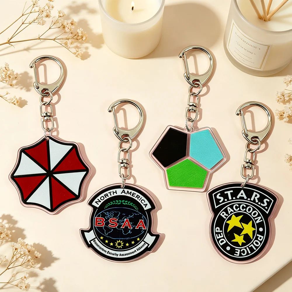 Resident Evil Acrylic Keychain STARS BSAA Movie Fan Collection Merchandise Backpack Charm Support Gift Birthday Gift