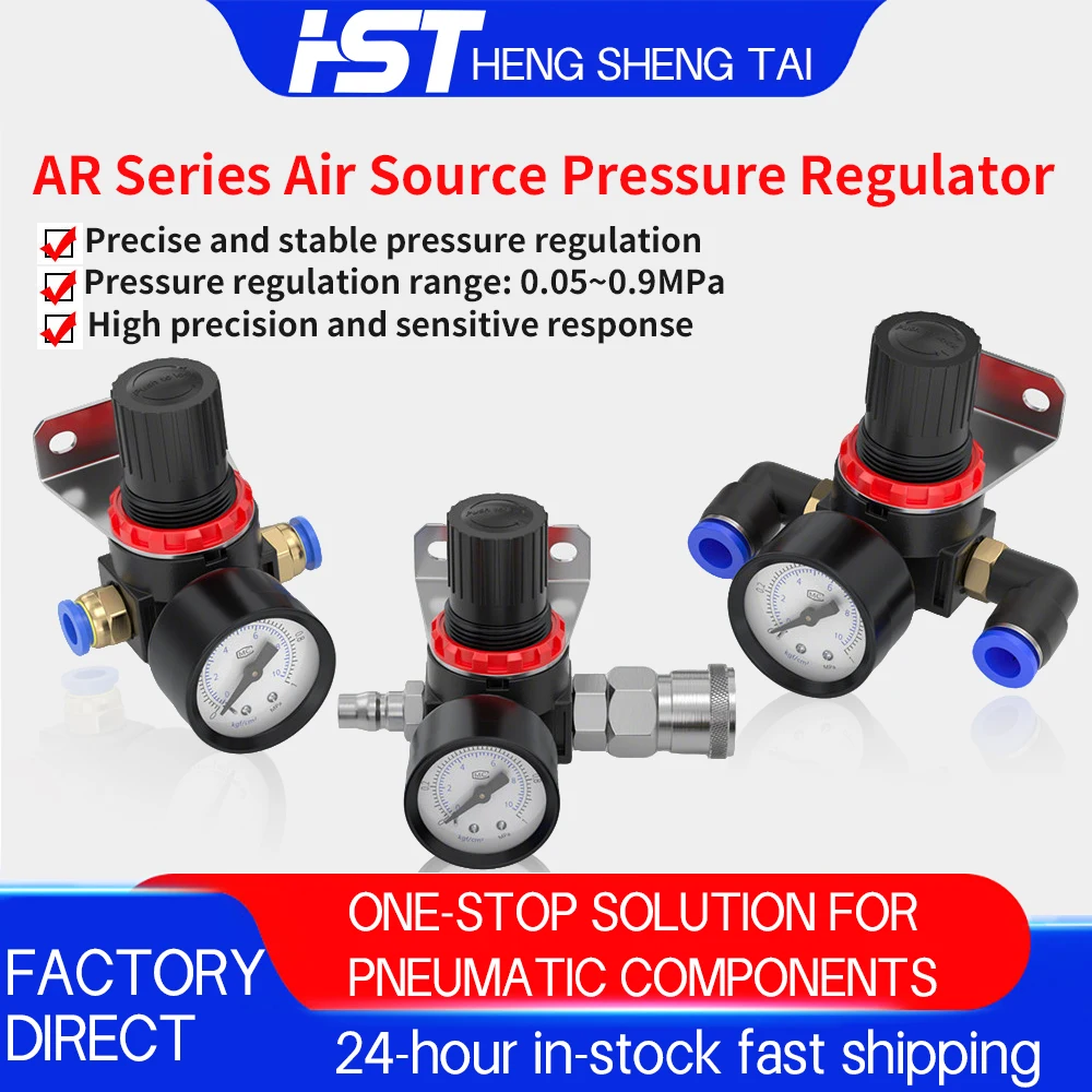 

AR2000 Manual Pneumatic Regulator Air Compressor Pressure Valve with Pressure Gauge for Cylinder