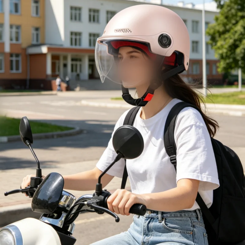 

Open-style motorcycle helmet. Skateboard helmet with a transparent sunshade. Suitable for both men and women