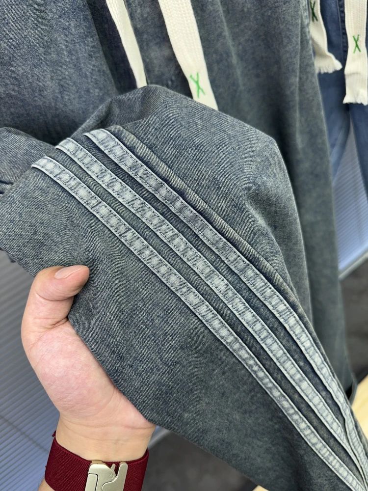 Svip Men's Summer Lightweight Breathable Casual Straight Leg Jeans Loose Fit Stripe Pattern Pampa& Brand