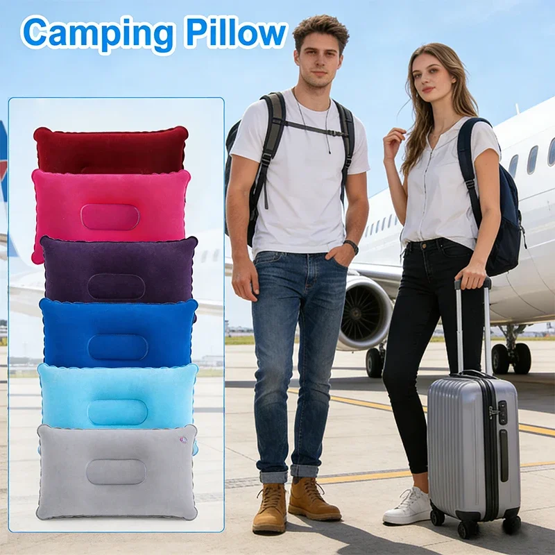 2 ultraleichte, waschbare, aufblasbare Reisekissen mit Nacken- und Rückenstütze für Reisen, Büro und Camping. – Detail 5