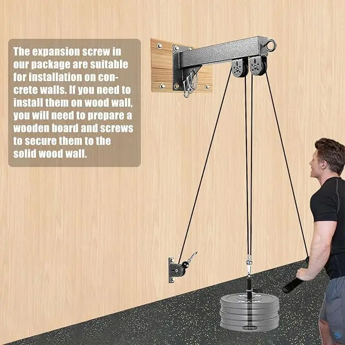 Wall-Mounted Bird Combo Set: Wall-Mounted Pulley System for Bicep Curls and Muscle Building