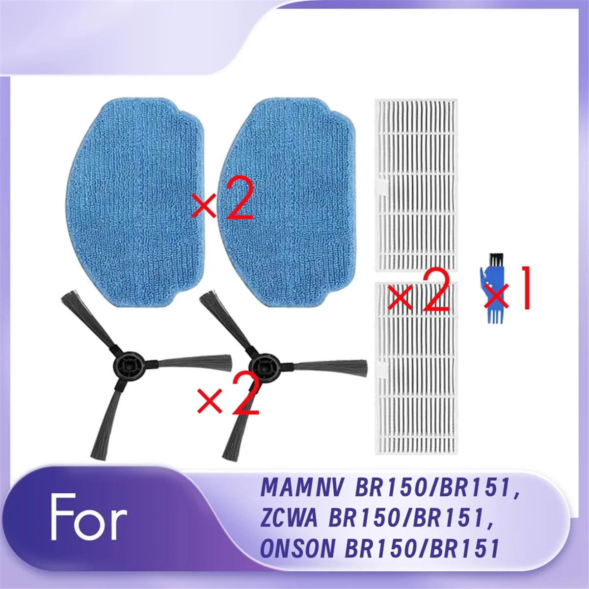 

Hot sale 7 Pcs for BR150/BR151, BR150/BR151, BR150/BR151 Vacuum Cleaner Accessories Replacement Kits
