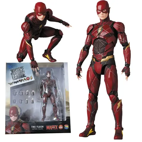 Mafex 058 The Flash Action Figures Toys 16cm Movable Statues Model Doll Collectible Ornaments Gifts