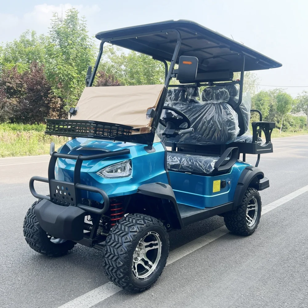 

ODM Customization Cap Driving Ramp Street Legal 48/60/72V 4/5/7kw Solar Panel Powered 2+2 Seater Off-Road Electric Golf Cart