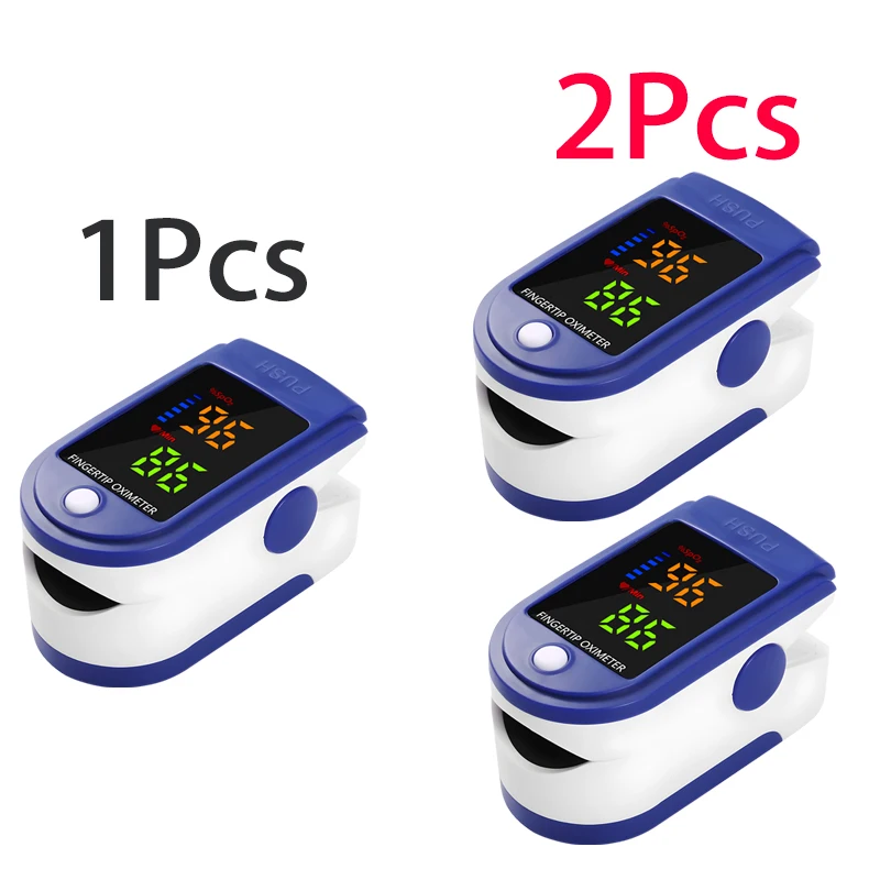 1-2PCS Finger Pulse Oximeter SpO2 Blood Oxygen Saturation Monitor with Rate Measurements Meter Medical Digital LED Heart Rate