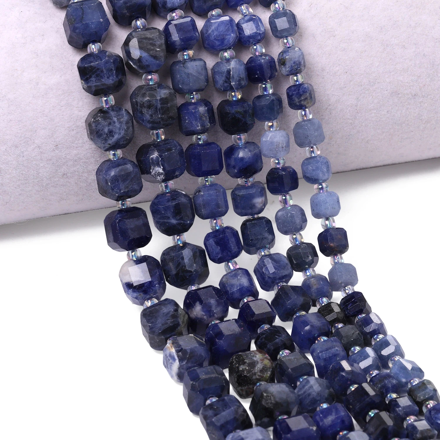5,5-10mm A+ Facettierte Würfel Naturstein Blauer Sodalith Jaspis Perlen Quadratische Abstandsperlen für Schmuckherstellung DIY Charms Armbänder – Detail 6
