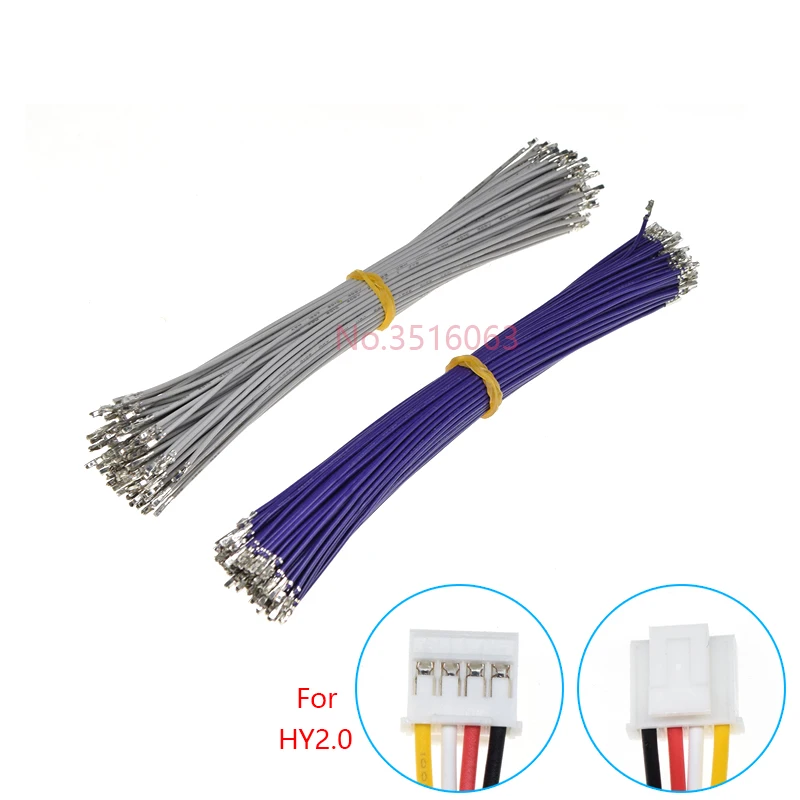 100Pcs HY2.0 Single/Double Header Wire With Terminal 2.0mm Pitch 100/200/300mm 26Awg For HY Female Plug Housing Connector