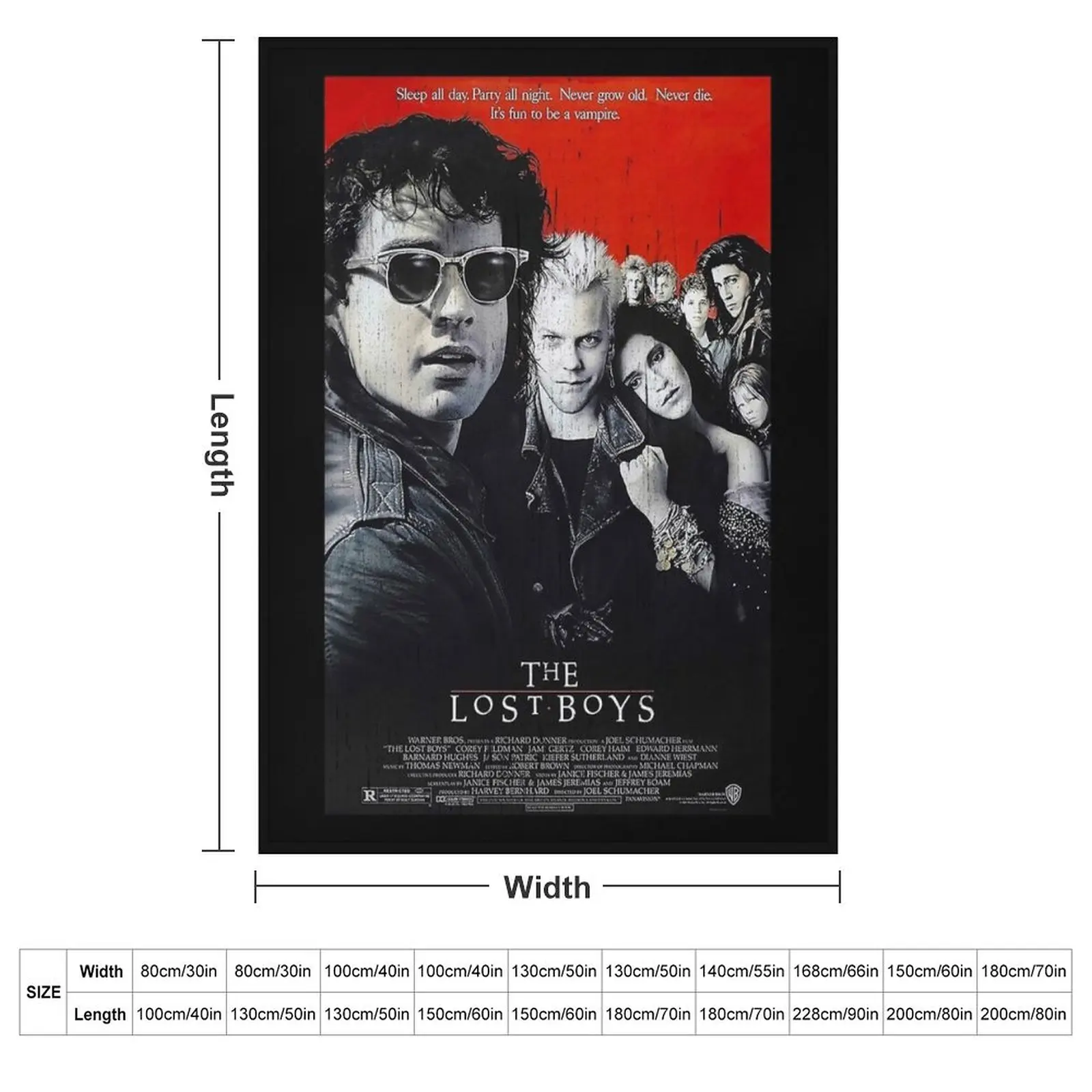 Vintage The Lost Boys Throw Blanket couch cozy soft plush fuzzy picnic outdoor blanket