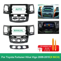 9 Inch Car Radio Fascia For Toyota Fortuner Hilux Vigo 2009-2015 2005 Android MP5 Player Casing Frame Head Unit Stereo Cover