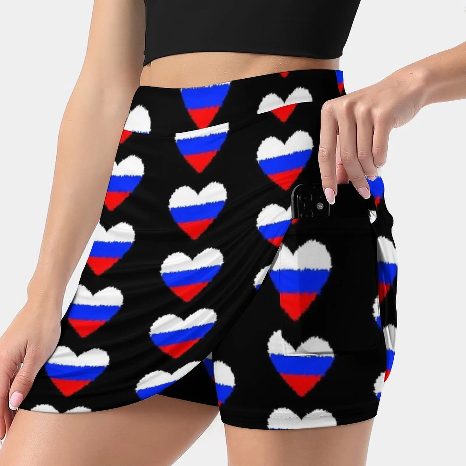 

A Heart For Russia-Football Korean Fashion Skirt Summer Skirts For Women Light Proof Trouser Skirt Soccer Russia Heart Sports