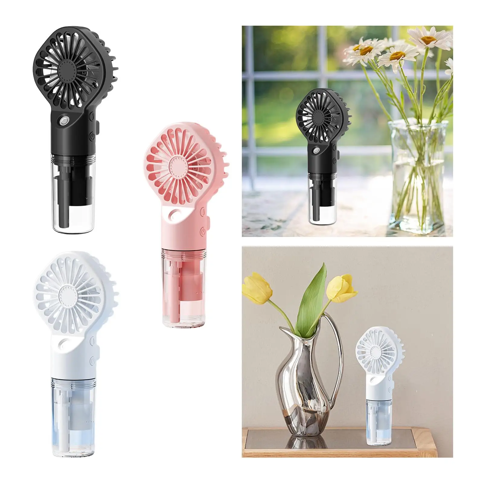 

Ручной вентилятор для запотевания, перезаряжаемый, 4-скоростной, компактный вентилятор для распыления воды, для поездок на открытом воздухе, офиса, путешествий на открытом воздухе