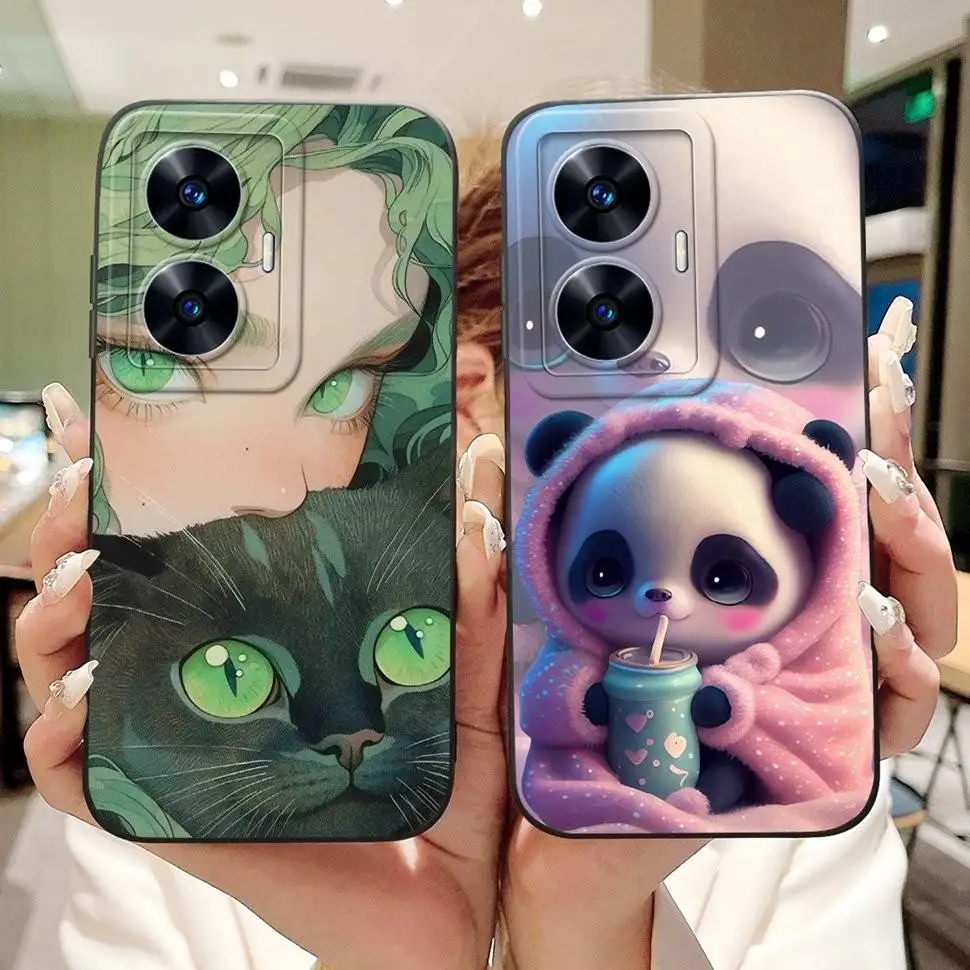 For Realme C55 Case RMX3710 Cute Girl Cover Soft Silicone Phone Case For Realme Narzo N55 C55 C 55 RealmeC55 Back Cover 6.72''