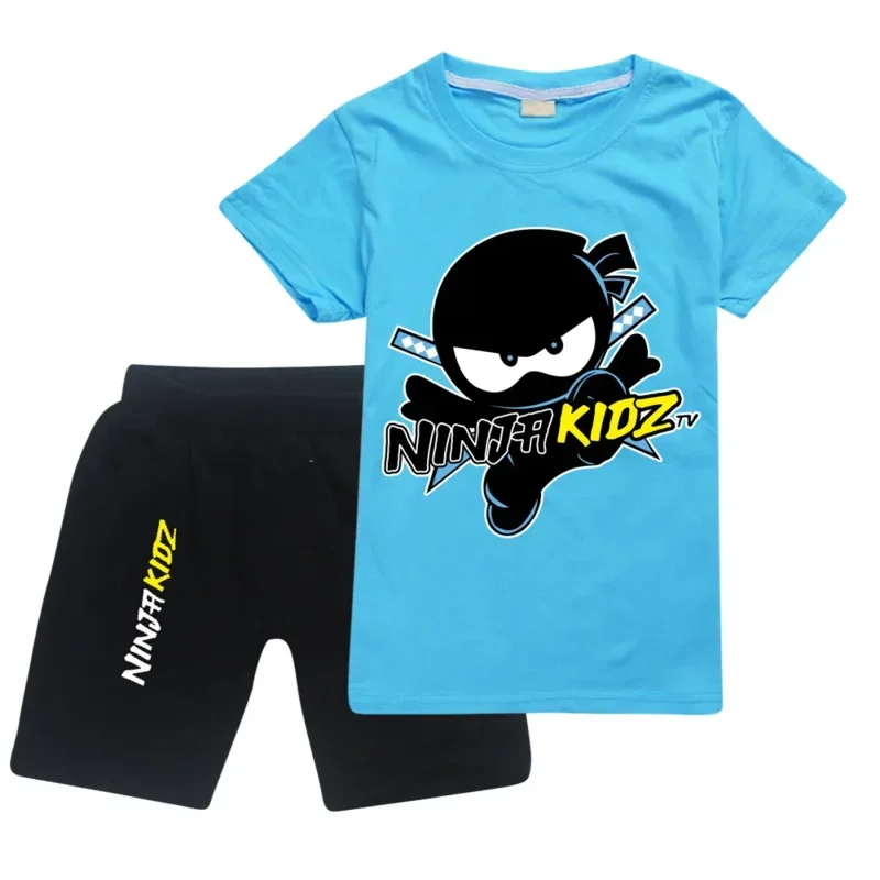 Sn60 Ninja Kidz kids clothes cotton sport tracksuits children sweatshirt T-shirts suit cartoon set teenager girls boys cloth1 &