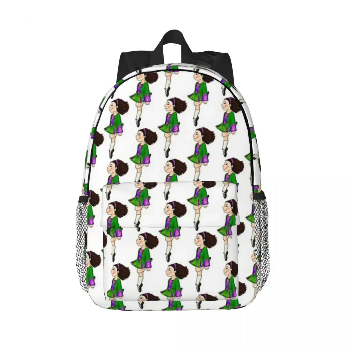 

Irish Dance Girl In Green Dress Backpacks Boys Girls Bookbag Casual Students School Bags Laptop Rucksack Shoulder Bag