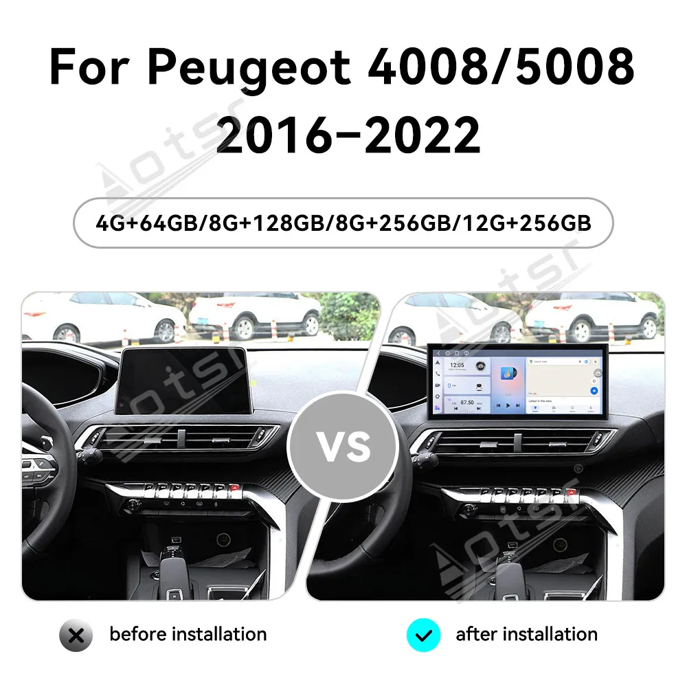 

15.8 Inch Car Radio For Peugeot 4008 5008 2016-2022 Car Multimedia Video Player GPS Navigation Carplay Unit Android 15 DSP WIFI