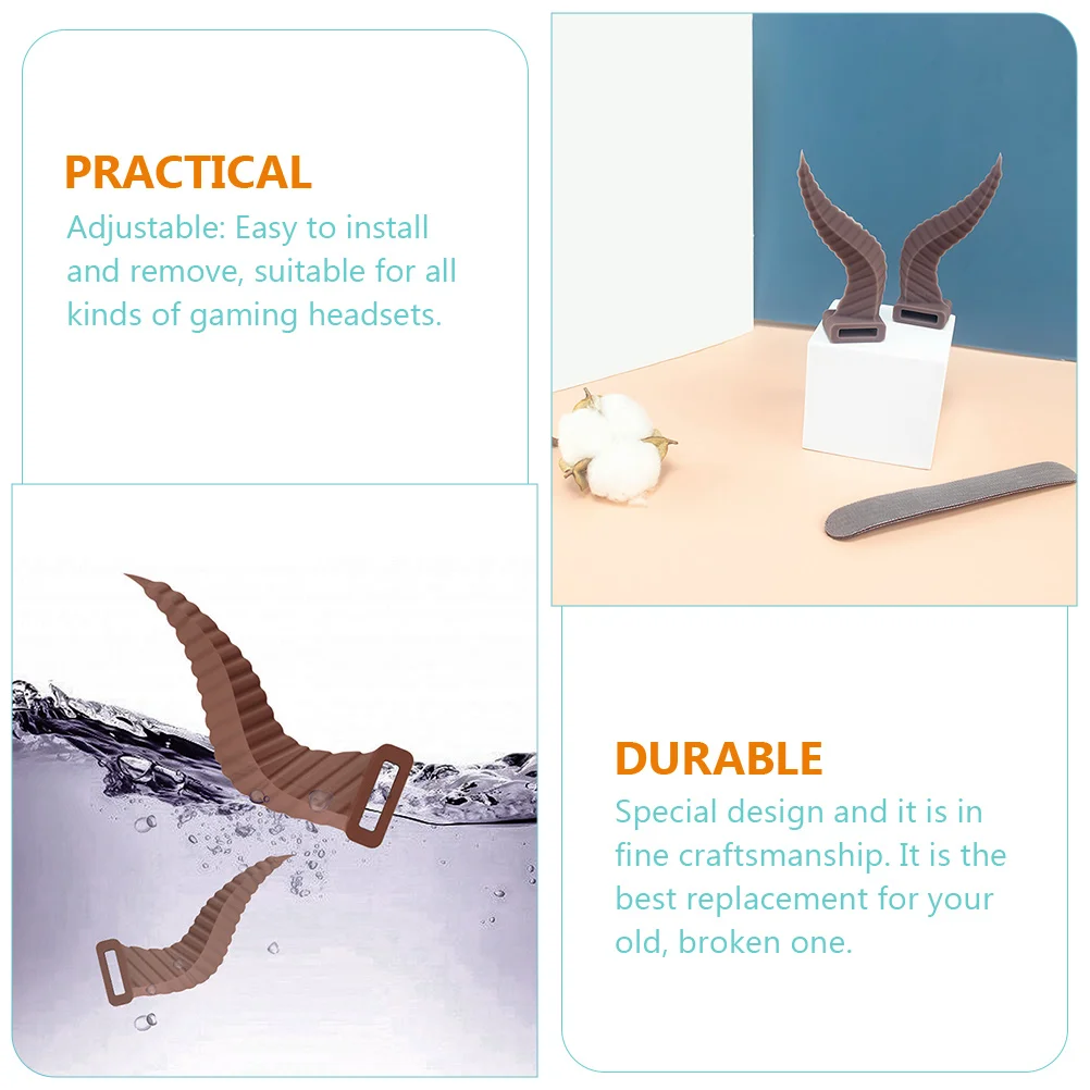 

Headphone Accessories Horns Attachment Demons Props Gaming Silicone Headset Decorations Easy Install Remove