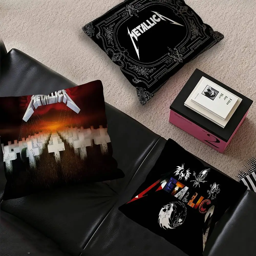 M-METALLICA Band Cushion Cover Pillowcase Upholstery Sofa Throw Pillow Home Decor Pillowcas