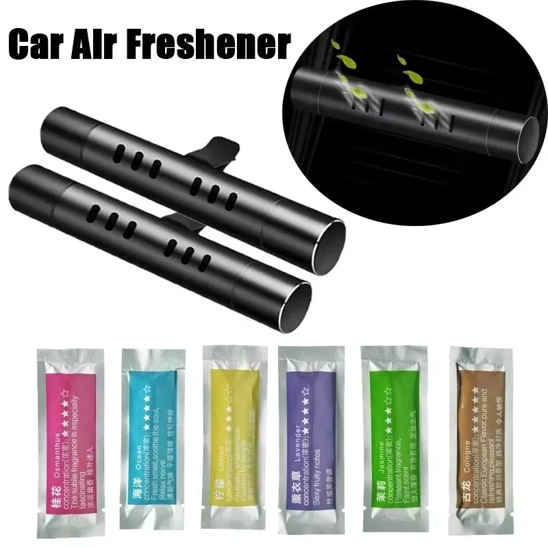 1/6/8/11/12pcs Car Air Vent Clip Freshener Perfume Osmanthus Aroma Sticks Lemon Car Air Fresheners Refills