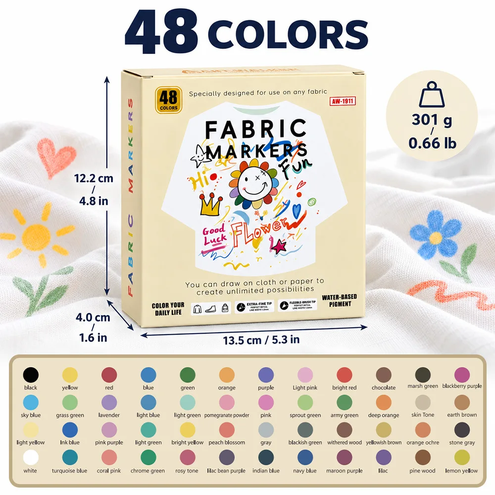 Kinder DIY Creatieve Stoffenverf Pen Set Kleding Graffiti Marker Groothandel Kunstbenodigdheden voor Kinderen