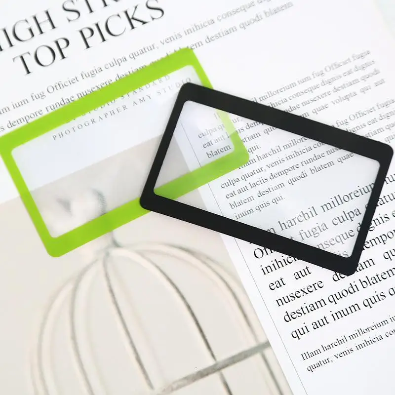 2Pcs Portable Card-Sized Magnifiers,Slim Pocket Magnifying Glass For Reading,Hobbies & Close-Up Work,Lightweight & Easy To Carry