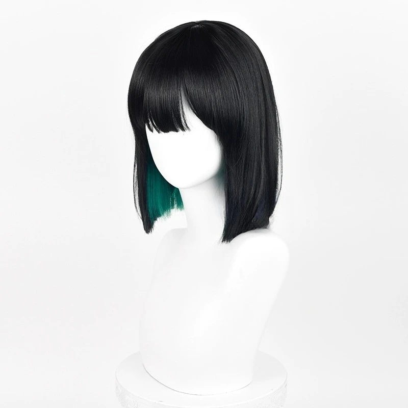 Performance Clothes Props Sexy Lady Halloween Party Short Black Green Mixed Wig Anime Comic Alien Stage Sua Cosplay Wig
