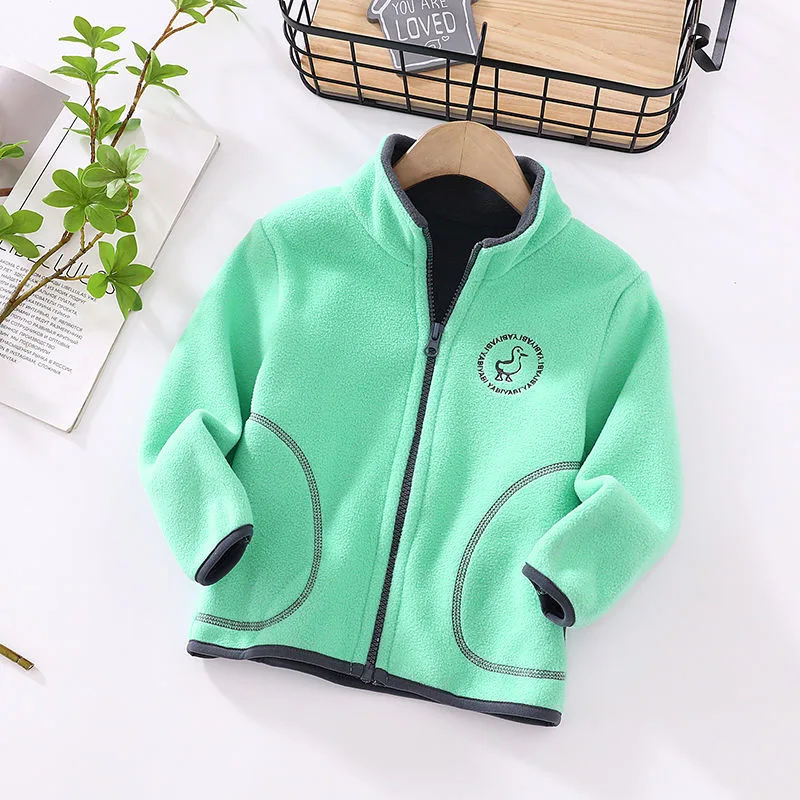 New Korean Kids Fleece Coat Autumn Winter Children Jacket Warm Kids Thicken Sweatshirt Clothing Zipper Spring Coat Girl