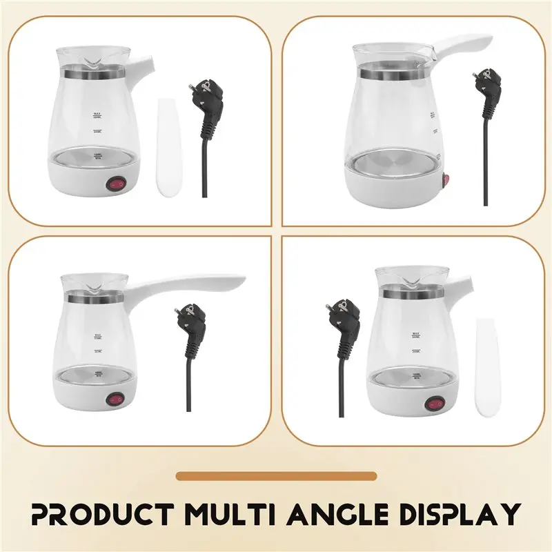 ABZA-Coffee Machine 600W Coffee Maker Glass Turkish Coffee Pot Portable Warmer Kettle Italian Mocha Pot For Arabic Tea Milk EU P